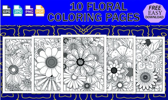 10 Flowers Adult Coloring Book for KDP: A Complete Digital Printable Guide for Sellers & Creatives