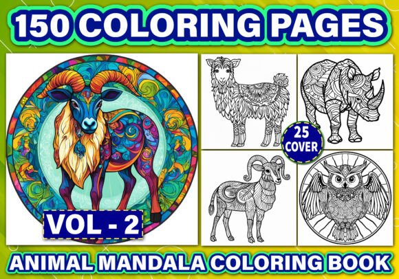 150 Animal Mandala Coloring Pages KDP