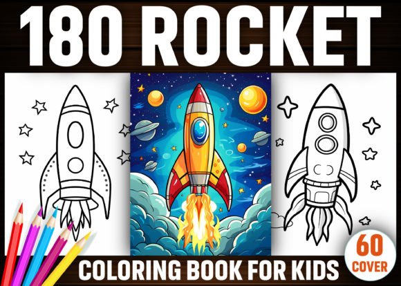 180 Rocket Coloring Pages for Kids - KDP