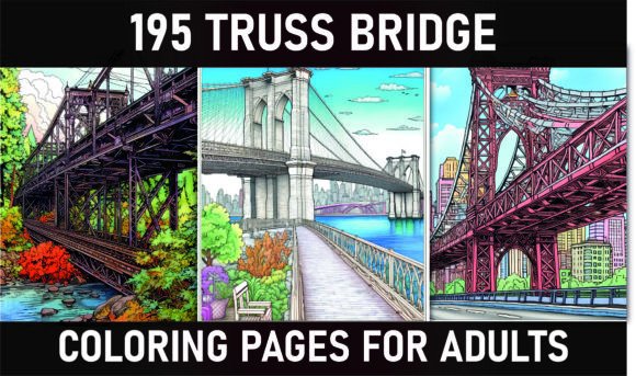 195 Bridge Coloring Pages for KDP