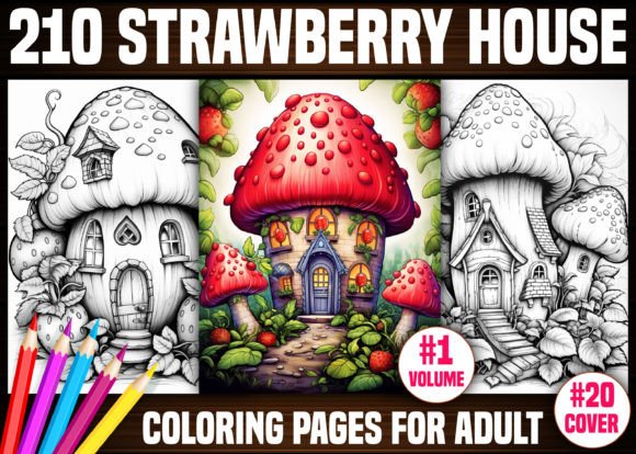 210 Strawberry House Coloring Pages KDP