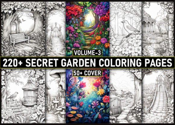 220 Secret Garden Coloring Pages for KDP