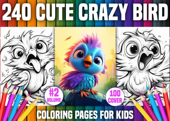 240 Cute Crazy Bird Coloring Pages - KDP