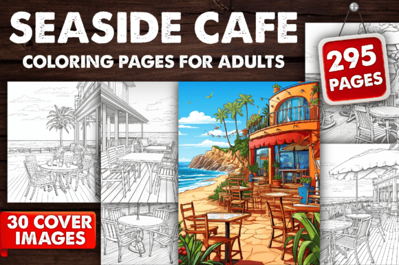 295 Seaside Cafe Coloring Pages - KDP