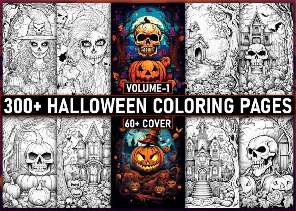 300 Halloween Coloring Pages for KDP