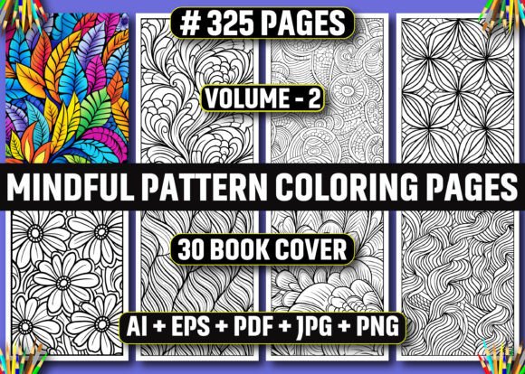 325 Mindful Pattern Coloring Pages – KDP