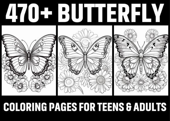 470 Butterfly Coloring Pages KDP