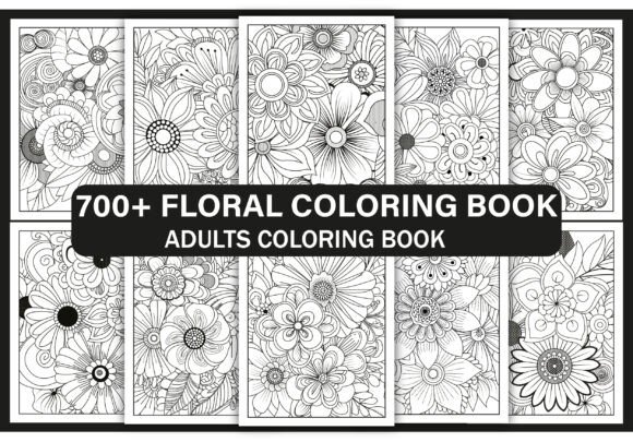 700 Flowers Adult Coloring Book for-Kdp