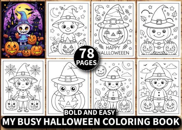 78 My Busy Halloween Coloring Pages KDP