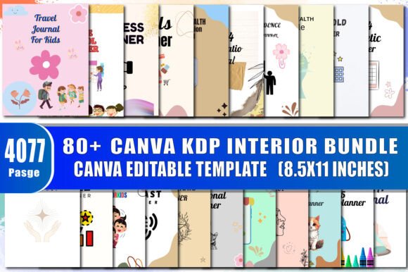80 Canva KDP Interiors Bundle: A Versatile Design Foundation for Planners, Journals, and Print-Ready Business Tools
