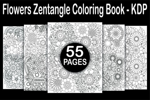 Flowers Zentangle Coloring Book - KDP