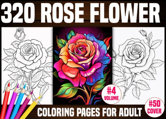 Rose Flower Coloring Pages for Kids- KDP