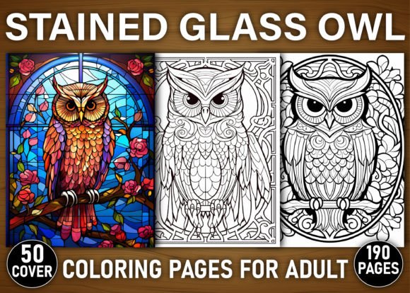 Stained Glass Owl Coloring Book for KDP